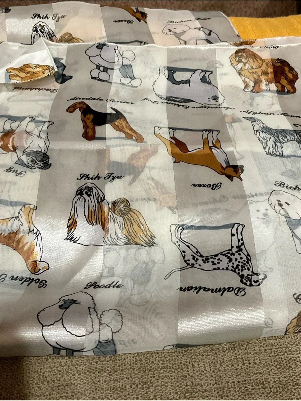 Sheer White Stripe Dog Scarf Women's Hair Head Wrap Boxer Pug Shih Tzu Poodle